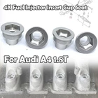 4Pcs For Audi A4 1.8T Upgrade Aluminum Car Fuel Injector Inserts Cup Seat Parts