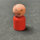 Vintage 1960's Fisher Price Little People Straight Body Figure - Red Girl