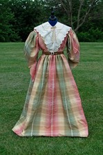 1830s Womens Striped Costume Dress