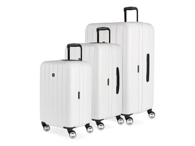 SwissGear Wanderlust Pro 3pc Expandable Spinner Luggage Set White 20 24 28