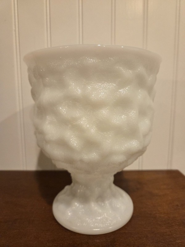 Vintage Large White E O Brody Milk Glass Candy Dish By Cleveland Glass Co.