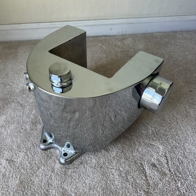 VINTAGE CHROME HORSESHOE OIL TANK WITH OIL FILTER FOR HARLEY RIGID FRAME