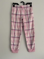 Old Navy Flannel Sleep lounge Girls plaid pink Pajama PJ pants sleepwear M 8 