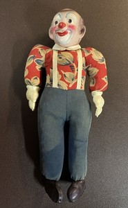 Antique Celluloid Clown Doll Mid-Century Japan