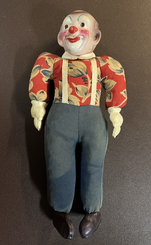 Antique Celluloid Clown Doll Mid-Century Japan