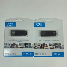 Lot of 2 New PNY Attache 4 USB Flash Drive 32GB