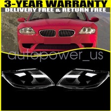 Left & Right Pair Headlight Cover Headlamp Lens Fits 2003-2008 BMW Z4 E85 Clear