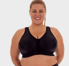 ENELL SPORT High Impact Max Support Racerback Bra Full Figure Black NL102 sz 7