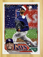2023 Topps Holiday Series Taj Bradley (RC) Rare Santa Hat Variation Rays #H23
