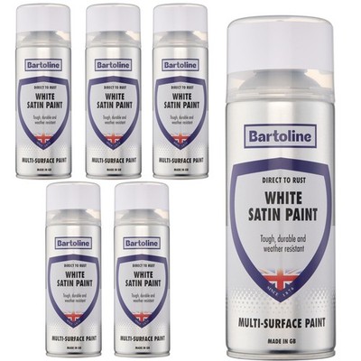 6x Bartoline PP0966 Direkt auf Rost seidenweiß 400 ml rostfreier Sprühlack