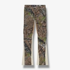 NEW Valabasas Commander Moss Green Stacked Flare Jean Camo Streetwear Distressed