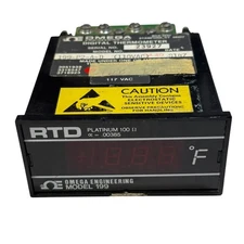 Omega Model 199 Digital Thermometer RTD Platinum 100 Ohm 117VAC Meter Untested