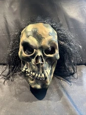 Vtg 2006 Paper Magic Group Mask Halloween Zombie Skull Black Hair Extra Large