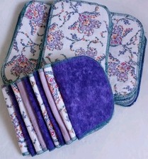 10 Flannel Bidet Wipes 2 Layer Baby Adult Family Cloth Washable 6x9 Purple
