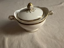 Hutschenreuther Selb Zuckerdose Bavaria Goldrand Art Déco um 1930