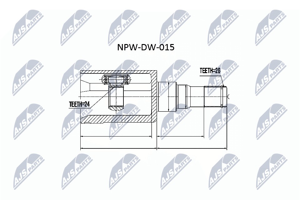 Driveshaft CV joint Front Axle Right NPW-DW-015 NTY for SSANGYONG MITSUBISHI - Image 8