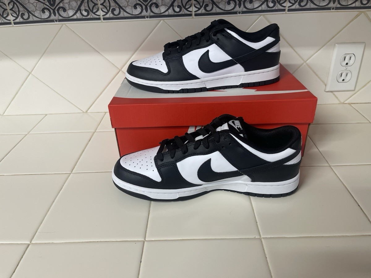 Size 9.5 - Nike Dunk Low Black White for sale online | eBay