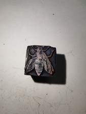 Ancien tampon encreur matrice d'impression plomb Décor Abeille 🐝 Début 20 Ème