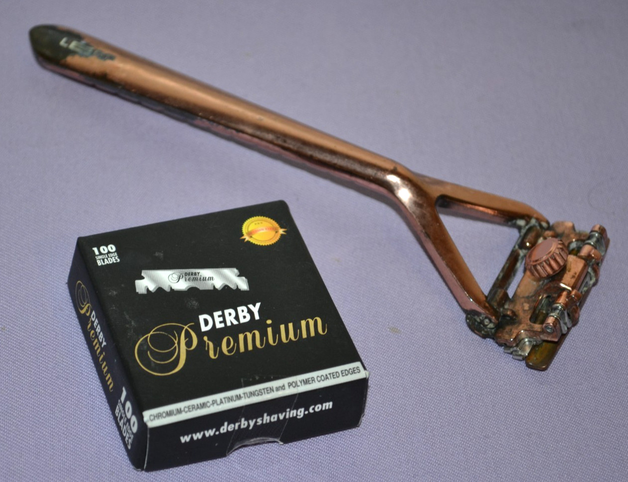Rose Gold Chrome Triple-blade Pivoting Head Safety All-metal
