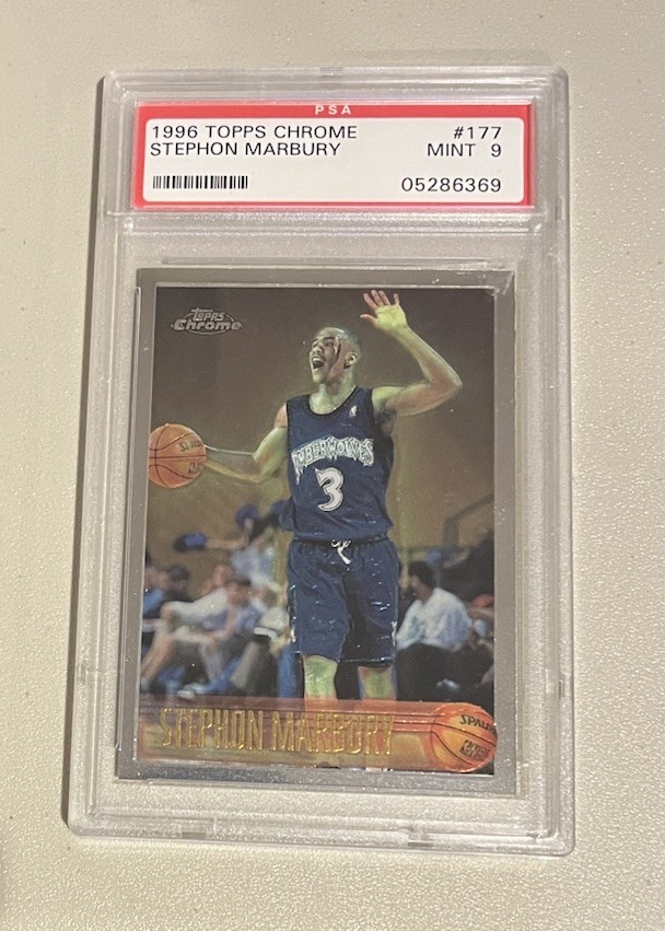 1996-97 Topps Chrome #177 Stephon Marbury RC PSA 9 Mint Rookie Card