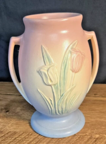 Hull Art Pottery #108-33-6 Sueno Vintage Tulip Vase Pink/Blue 6.5"