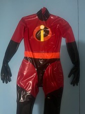 Lattice smalto cosplay catsuit guanti dita dei piedi calze chiusura zip personalizzato 0,4 mm #1356