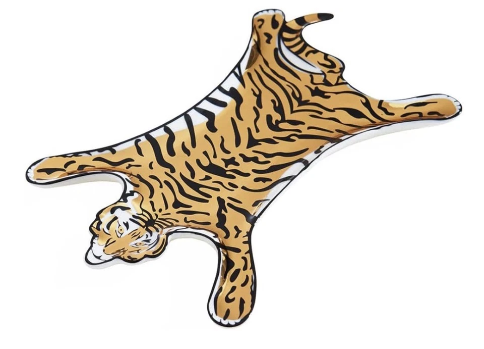 Jonathan Adler Glittering Gold Tiger Shaped Stacking Dish Tray. New - Retired - Image 3 of 4