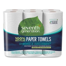 Seventh Generation Paper Kitchen Towel Rolls, 11 x 5.4, 140 S/Roll, 6 Rolls/Pack