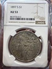 1897 s morgan silver dollar $1 NGC Au53 