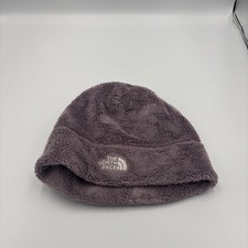 The North Face Purple Fuzzy Beanie Winter Hat Youth Junior Girls MEDIUM EUC