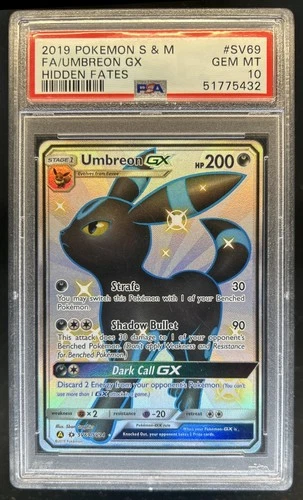 2019 Pokemon SM Hidden Fates Umbreon GX #SV69/SV94 PSA 10 GEM MINT