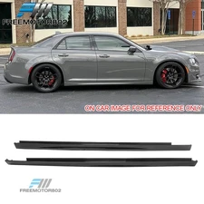 Fits 11-23 Chrysler 300 SRT Side Skirts Extension Rocker Panel Gloss Black PP