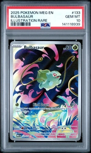 2025 POKEMON MEG EN-MEGA EVOLUTION ILLUSTRATION RARE #133 BULBASAUR PSA 10