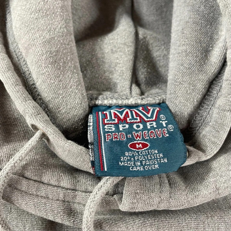 VTG 90s NYU Hoodie Mens M MV Sport Pro Weave Pullover College Sweatshirt *Fade - Image 3 of 4