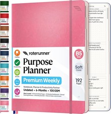 Purpose Planner Notebook B5 7.5  X9.8  Undated 2026 Daily Weekly and Monthly Prod