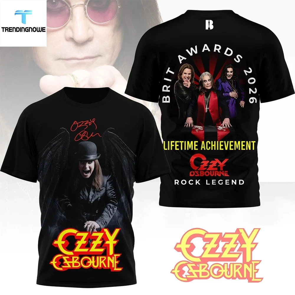 Ozzy Osbourne Brit Awards 2026 Lifetime Achievement 3D T-shirt