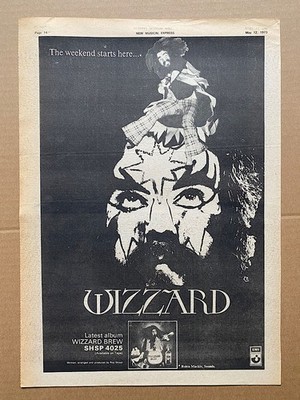 WIZZARD WIZZARD BREW (B) POSTER SIZED original music press advert from 1973 - pr