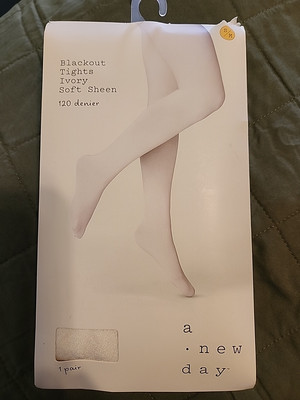 A New Day S/M Women's 120D Blackout Tights,soft Sheen ivory Fast Shipping 