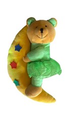 Stars Yellow Moon Green Dress Teddy Bear Bedtime Plush Decor Nursery ACMI VTG