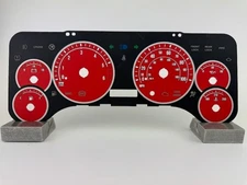 US Speedo Red Jeep Wrangler Gauge Face for Clusters 02-06(Front Lock Icon)