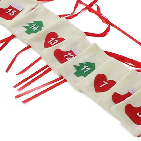 Weihnachts-Adventskalender-Taschen HäNgende 24 Tage Countdown-Kalender Ta-image