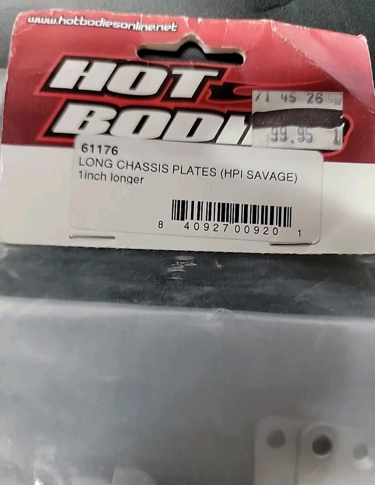 HPI Savage , Hot Bodies # 61176 Long Chassis Plates, NIP 1" Longer W/Hardware. - Image 2 of 4
