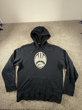 VTG 90s Nike Streetwear Black Football Center Swoosh Hoodie Sweatshirt Large