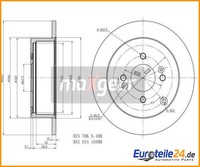 2 St. Bremsscheibe Maxgear 19-1842 Hinterachse FüR Hyundai