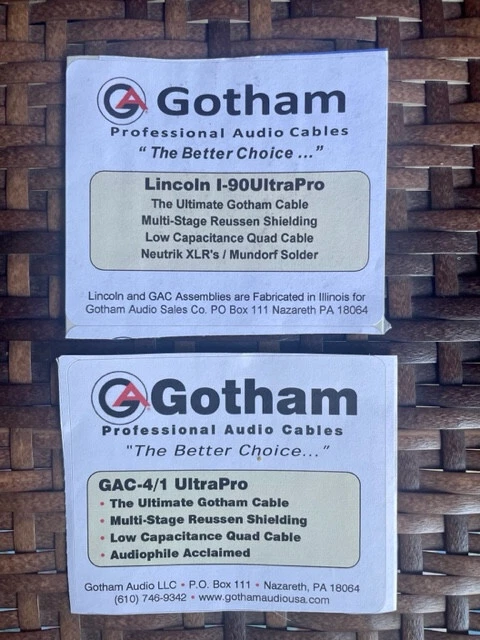 Gotham  GAC-4/1 UltraPro Interconnect Cable Assembly  3 meter PAIR - Image 3 of 3