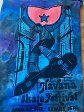 fruit of the loom t shirt tie dye hippie stoner Large Havana Skate Festival NWOT