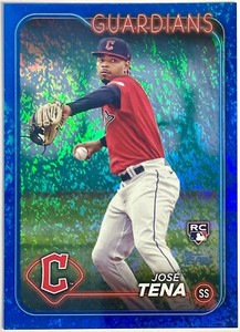 2024 Topps Series 2 Jose Tena Blue Foil Rookie RC #963/999 #678 Guardians