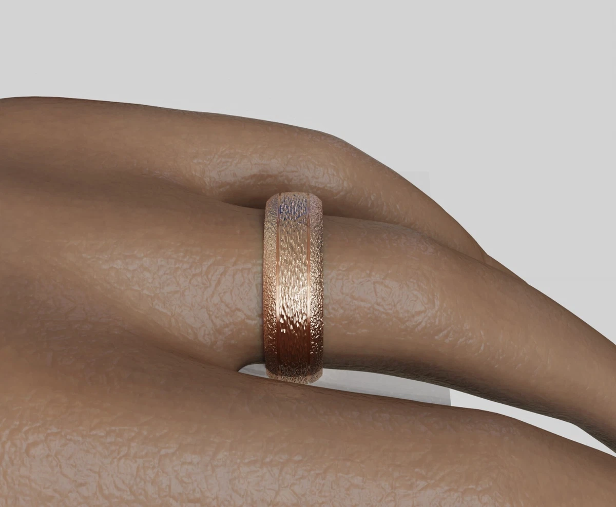 Wide rose gold wedding band sale