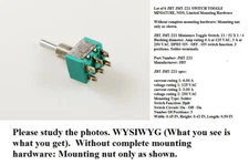 Lot of 6 JBT JMT-221 SWITCH TOGGLE MINIATURE, NOS, Limited Mounting Hardware