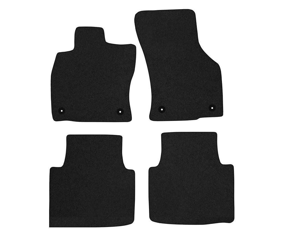 Tapis de sol velour SK26-1 premium en cuir noir sur mesure pour Skoda Superb III